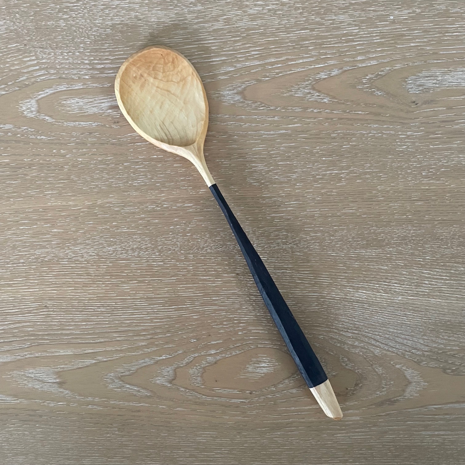 12" Maple spoon with Navy handle