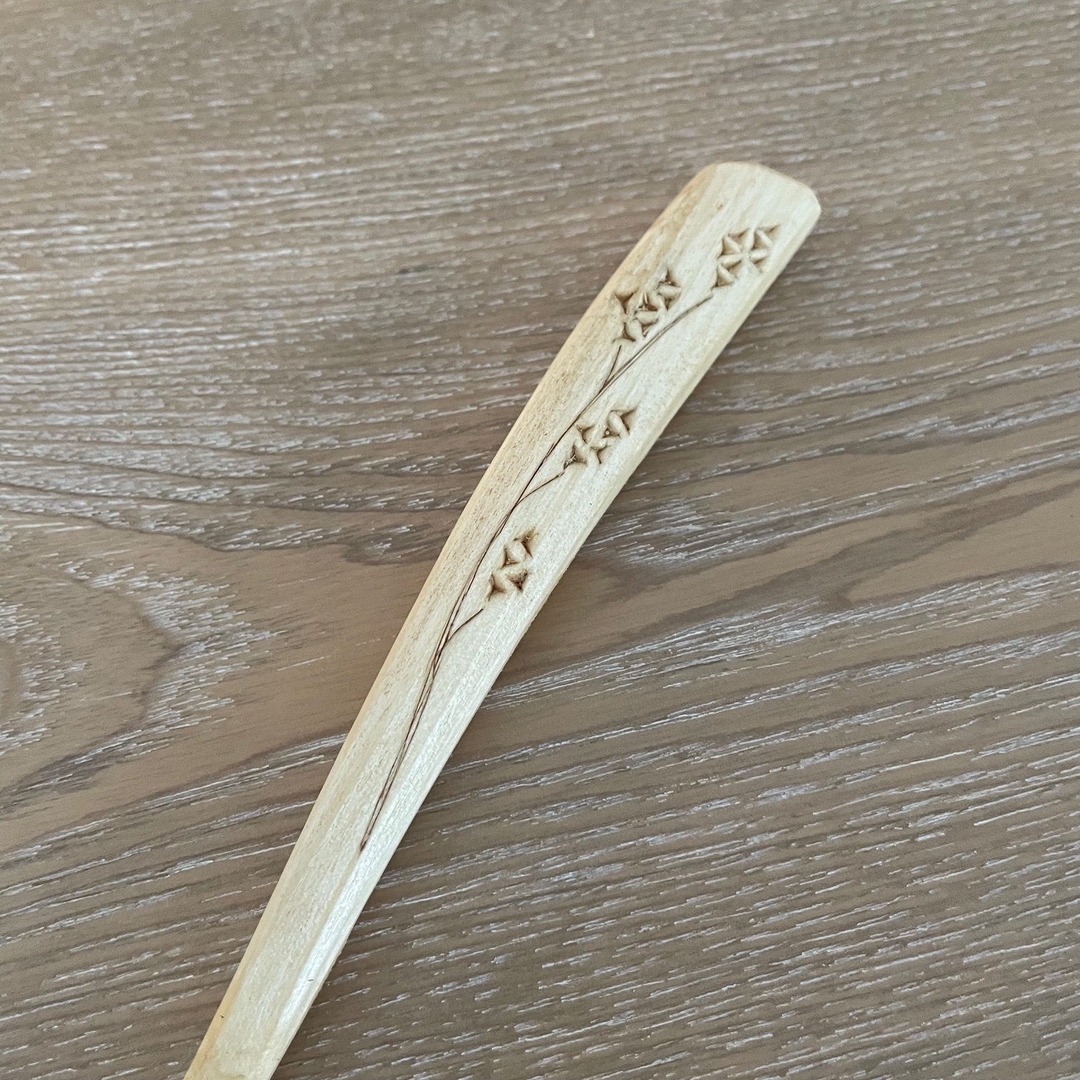 11" Maple "Floral" cooking spoon