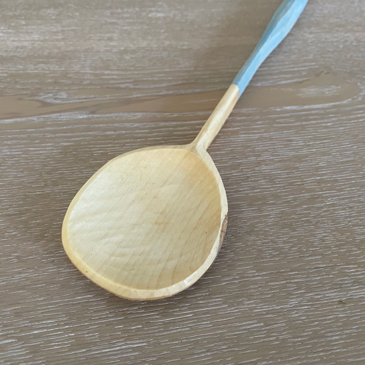 12" Maple spoon with Sky Blue handle