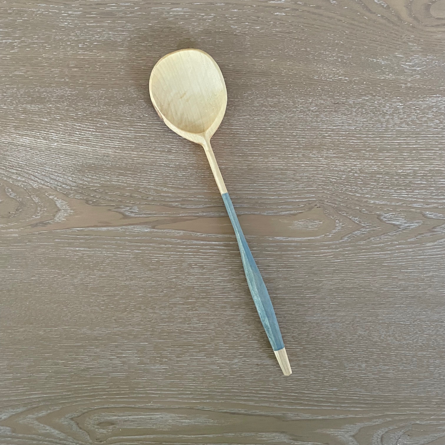 12" Maple spoon with Sky Blue handle