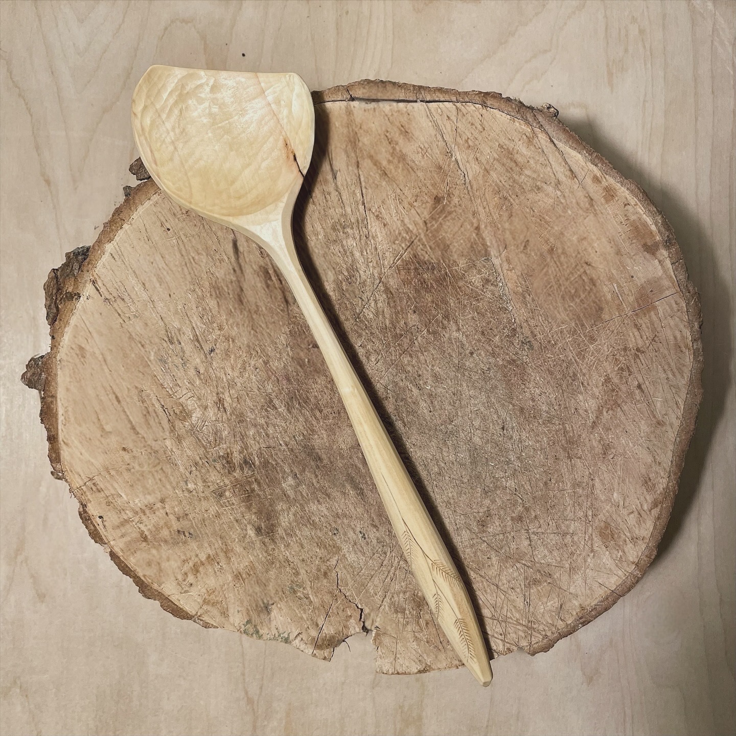 12" Left-handed Maple scraper spoon