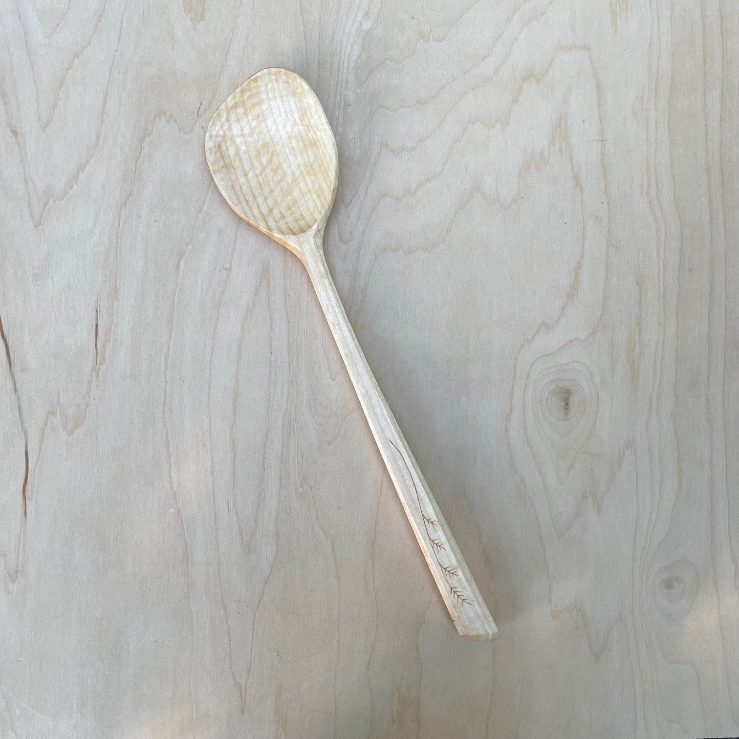12" Right-handed Maple cooking spoon