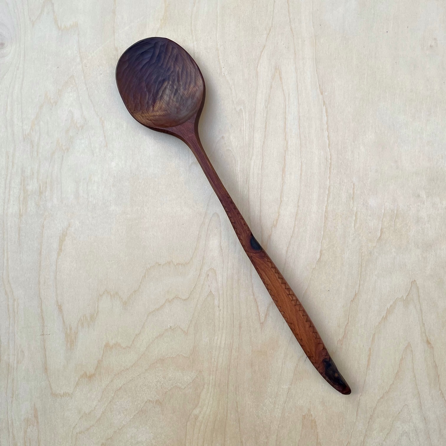 12" Baked maple cooking spoon