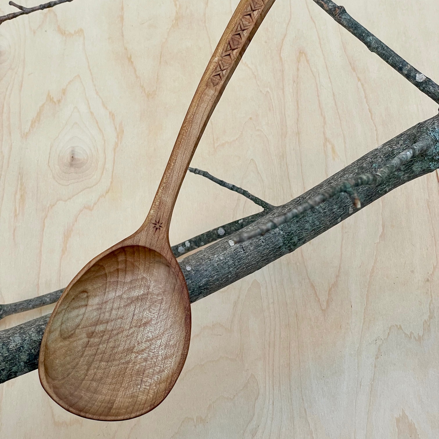 Hewn Line Spoon —13" Toasted Maple
