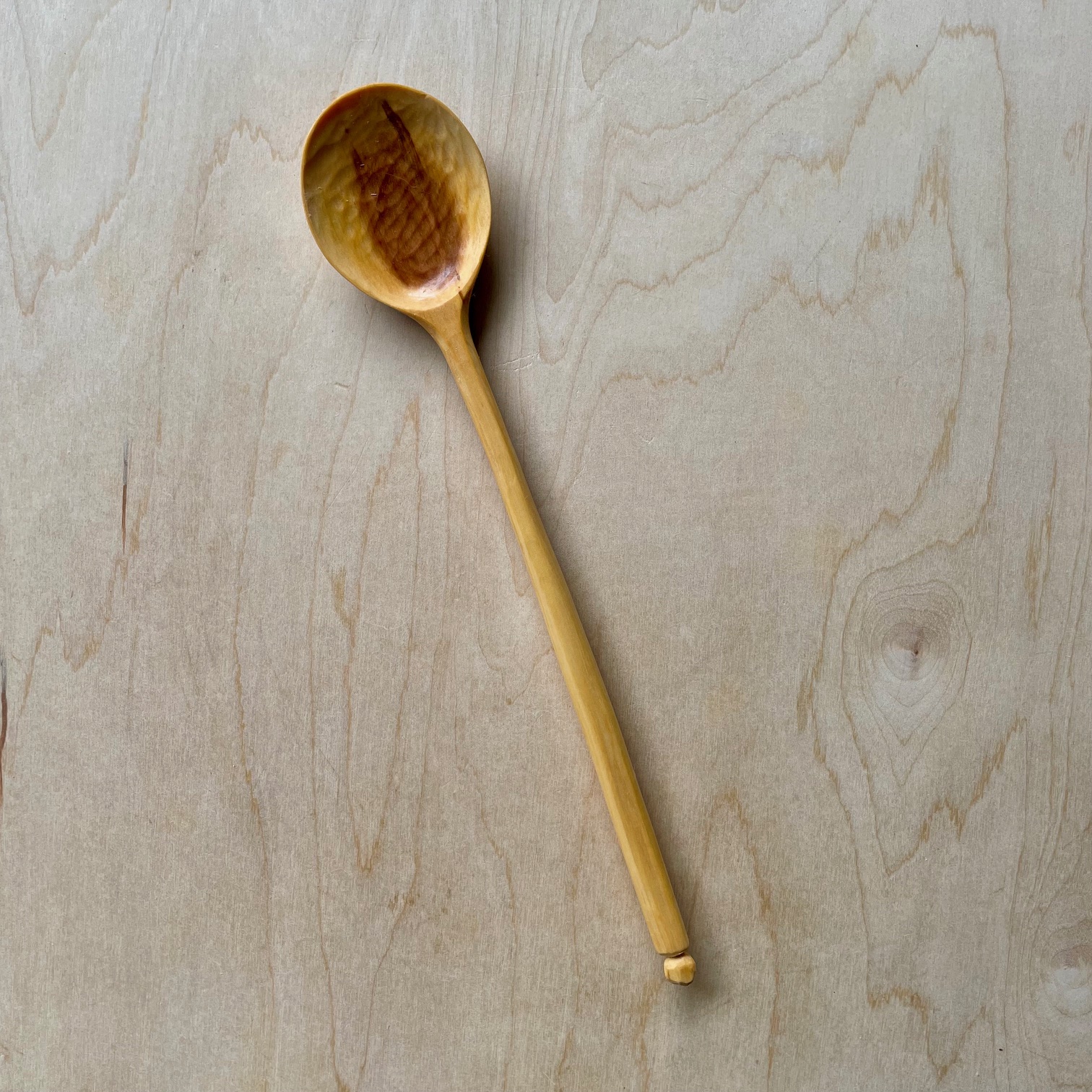 Small Two-Tone Cooking Spoon with Ball Finial
