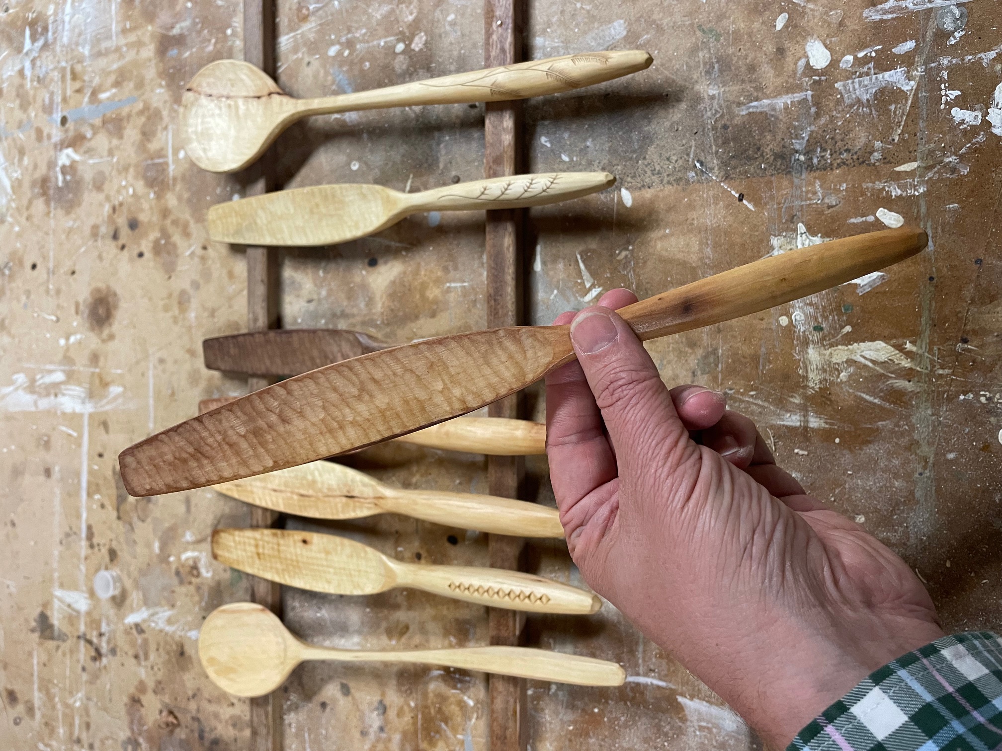 12" baked Maple spurtle