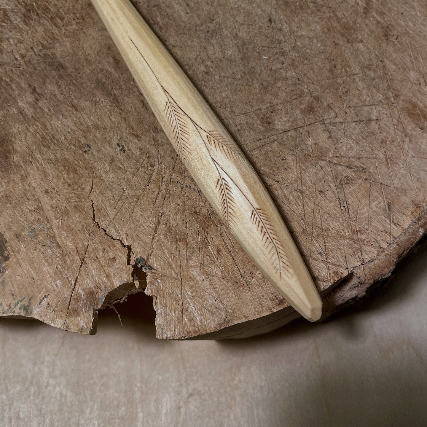 12" Left-handed Maple scraper spoon