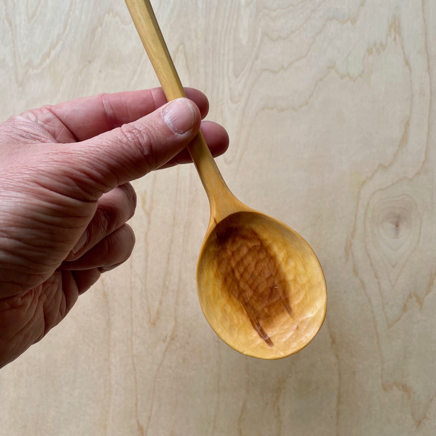 Small Two-Tone Cooking Spoon with Ball Finial