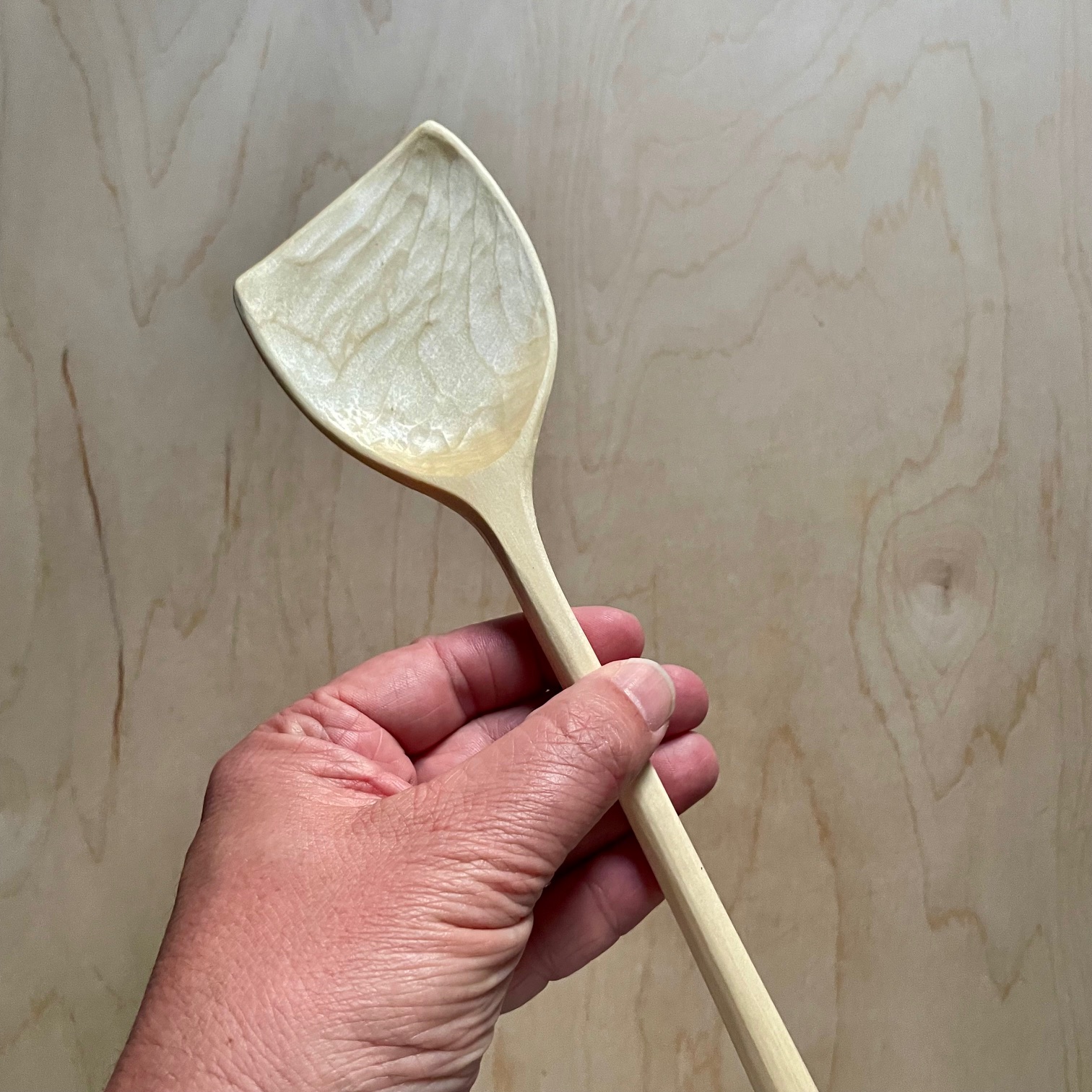 12" Right-handed Maple scraper spoon
