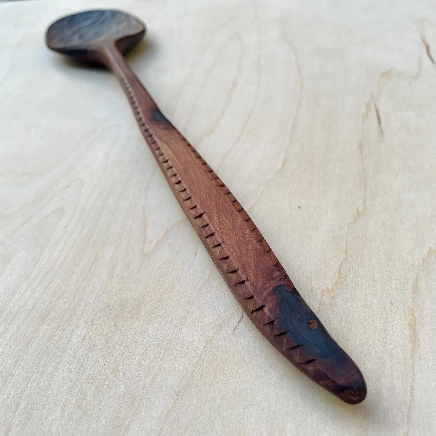 12" Baked maple cooking spoon