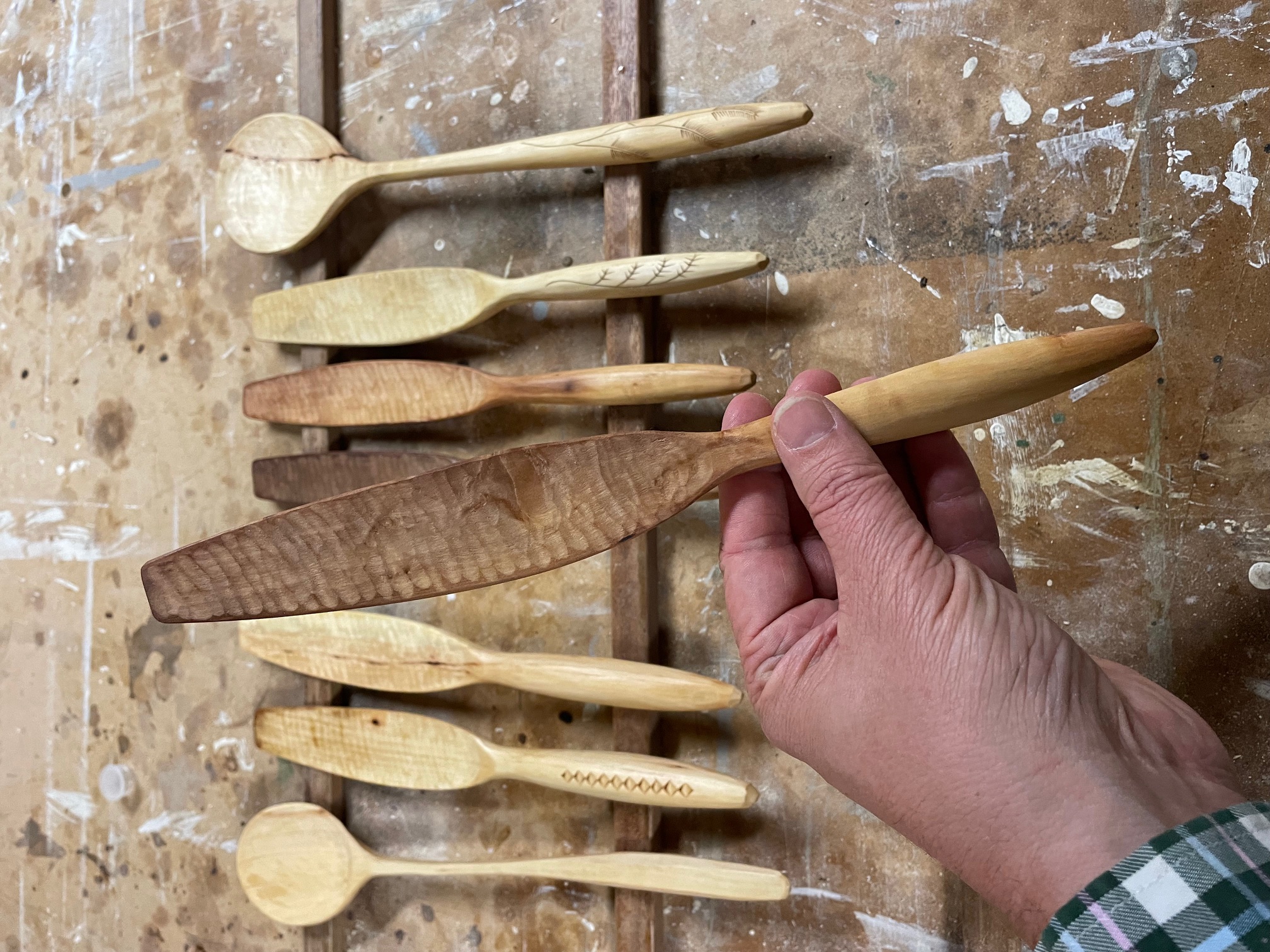 12" baked Maple spurtle