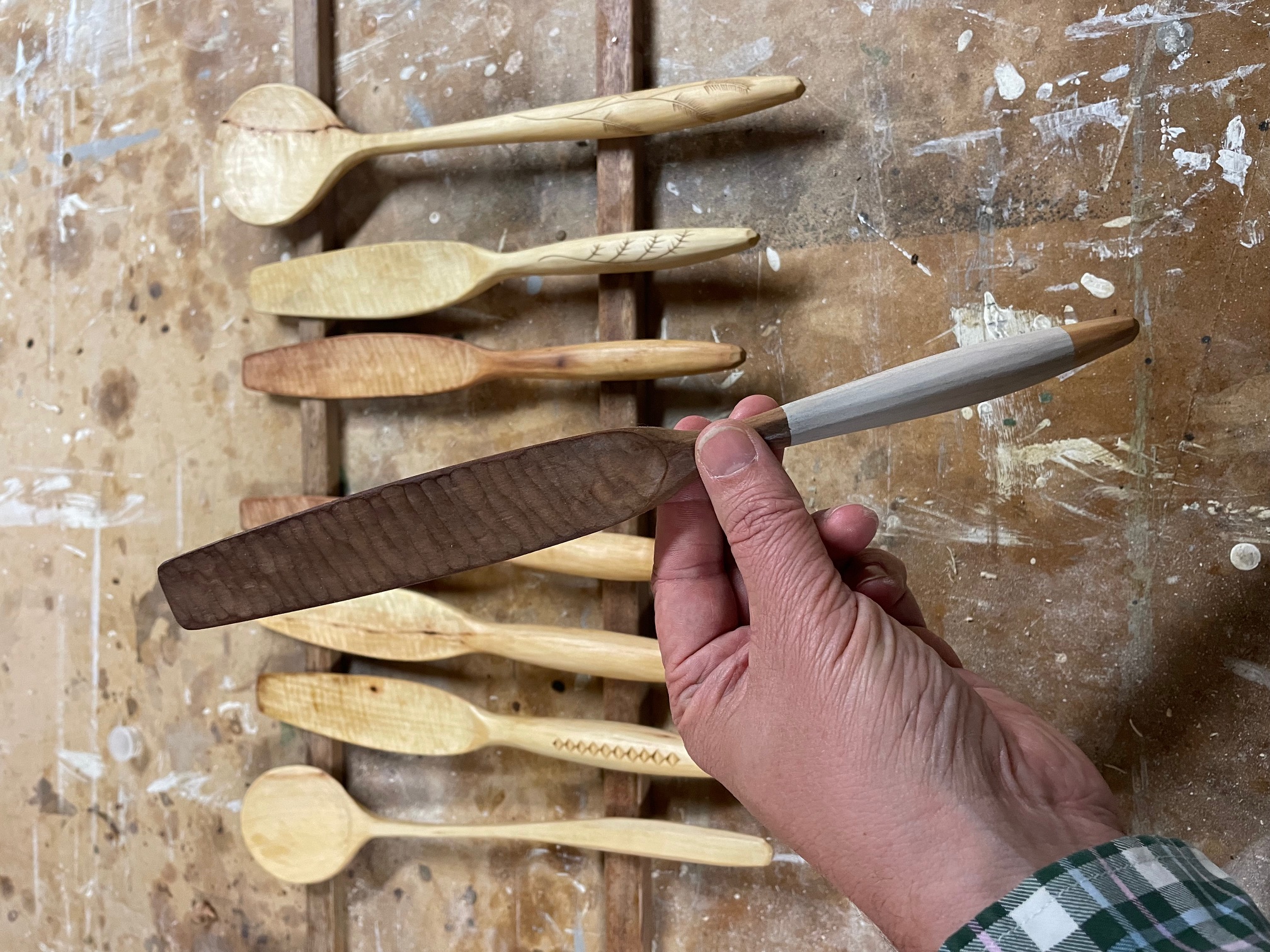 12" baked Maple spurtle