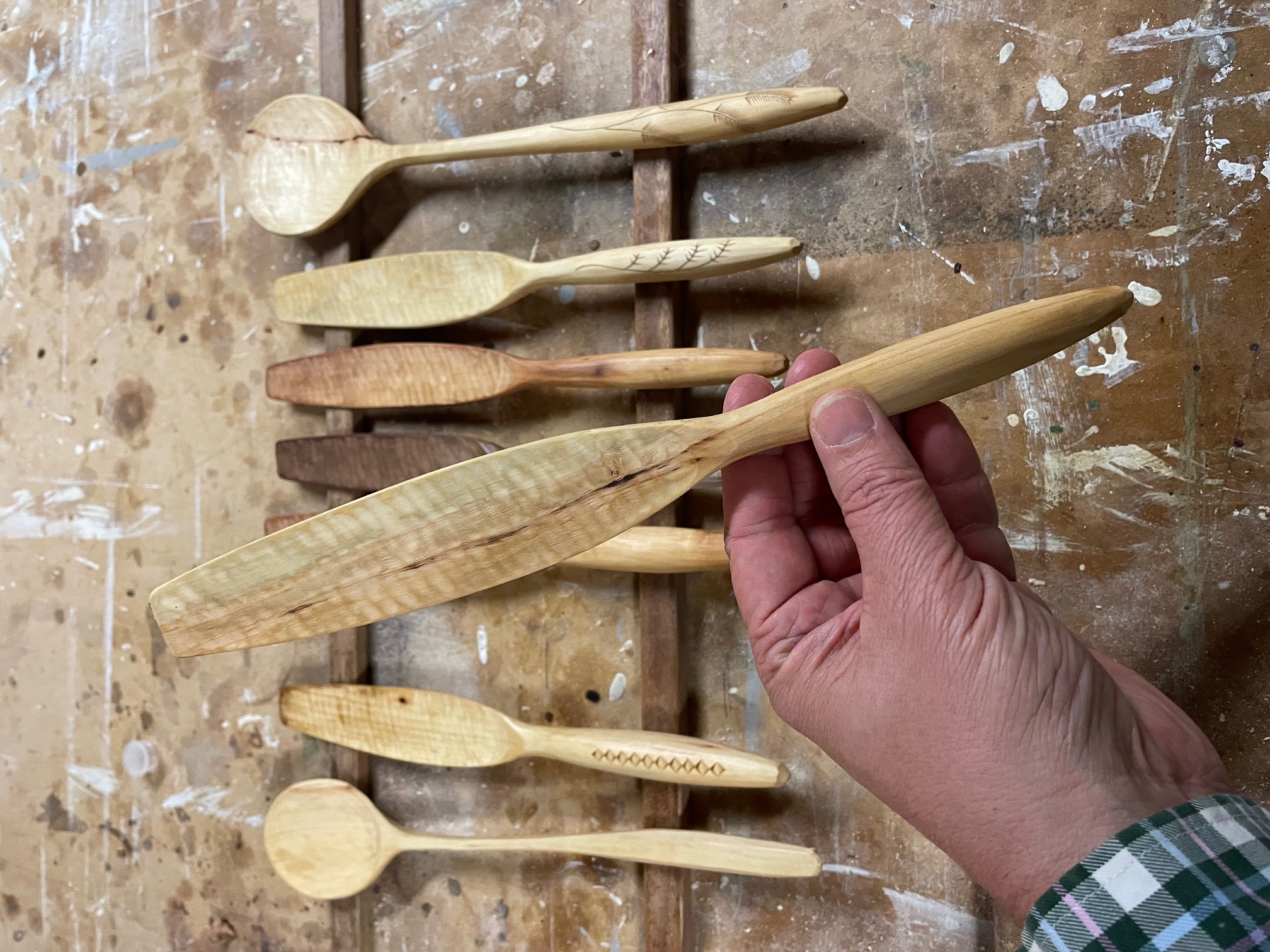 12" baked Maple spurtle