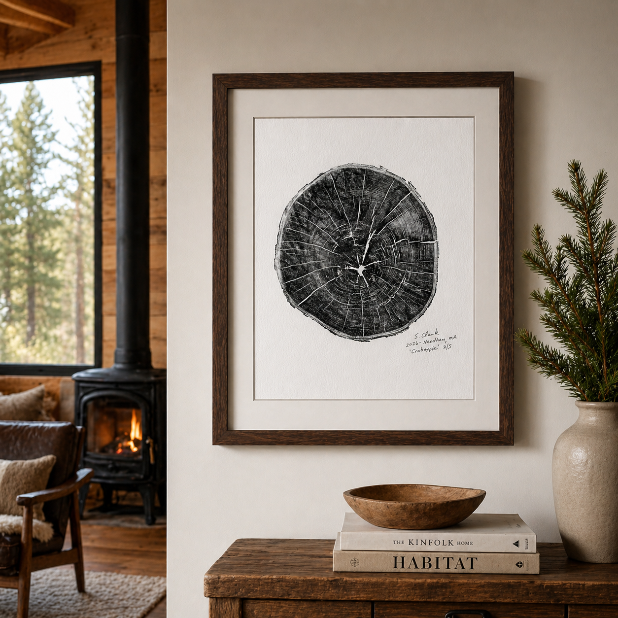 Tree Ring Print -- Storm Drop Log No. 3