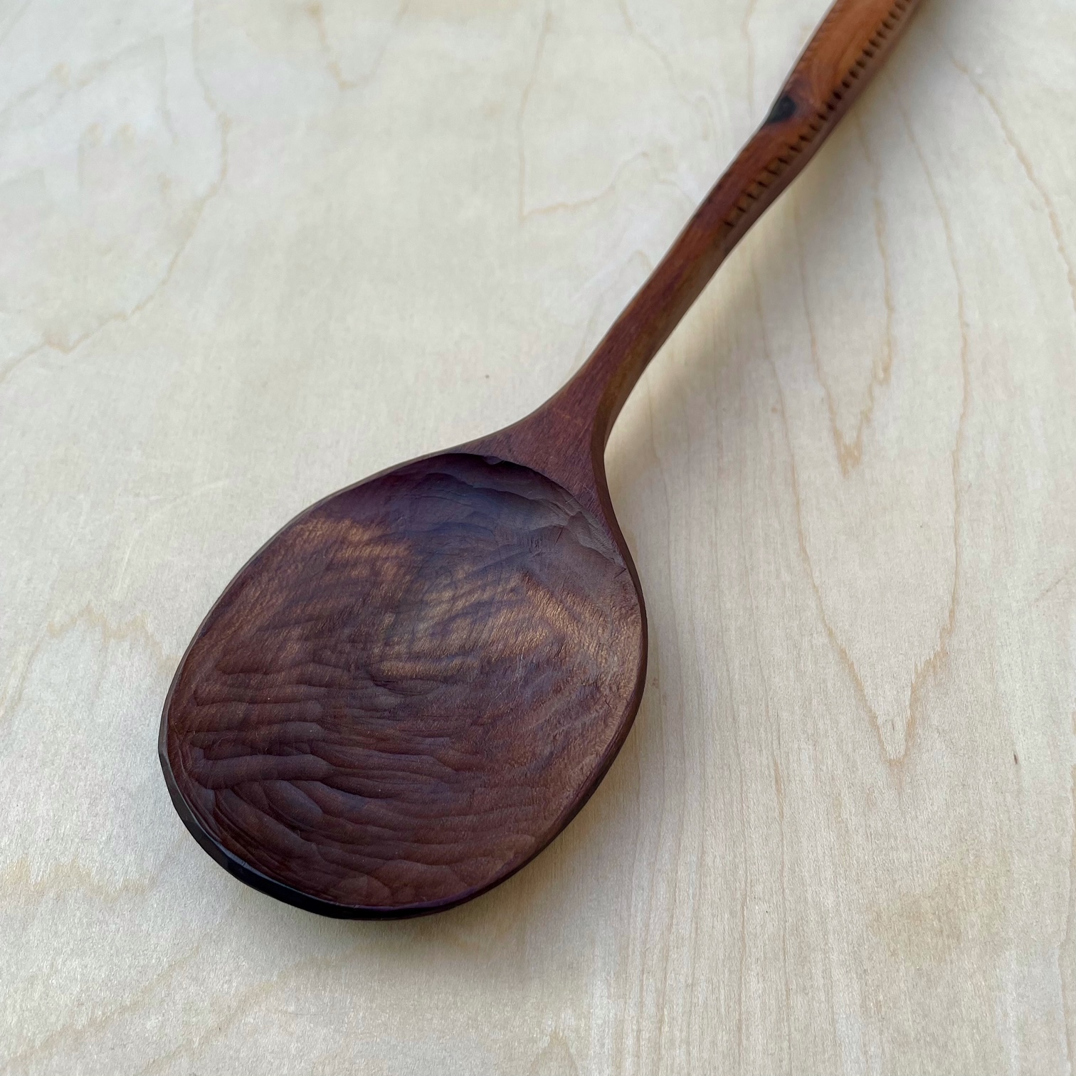 12" Baked maple cooking spoon