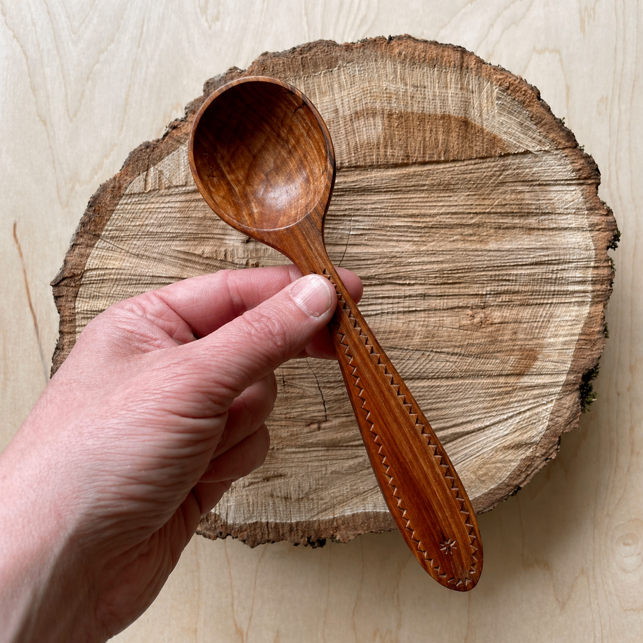 Chip Carved Coffee Scoop