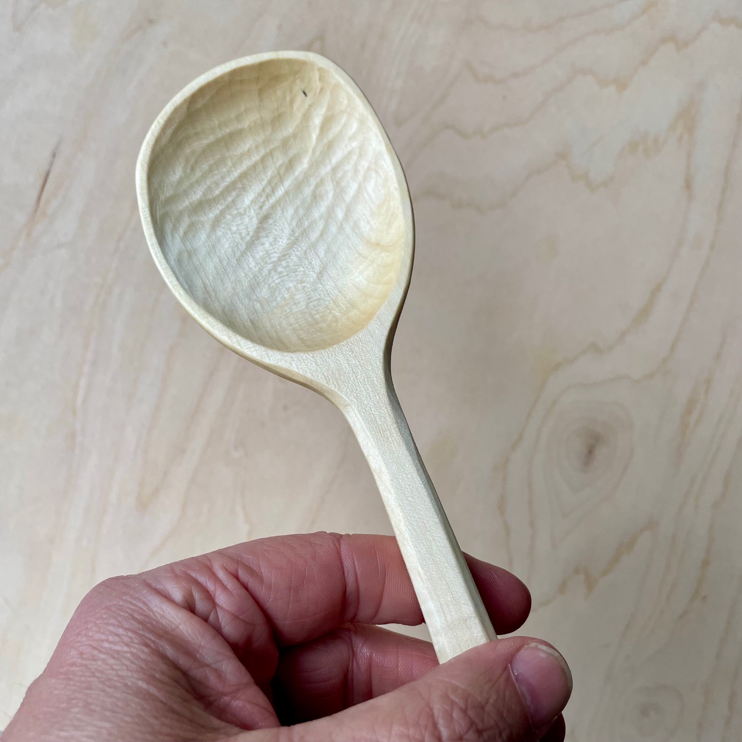13" Curved-Handle, Maple Cooking Spoon