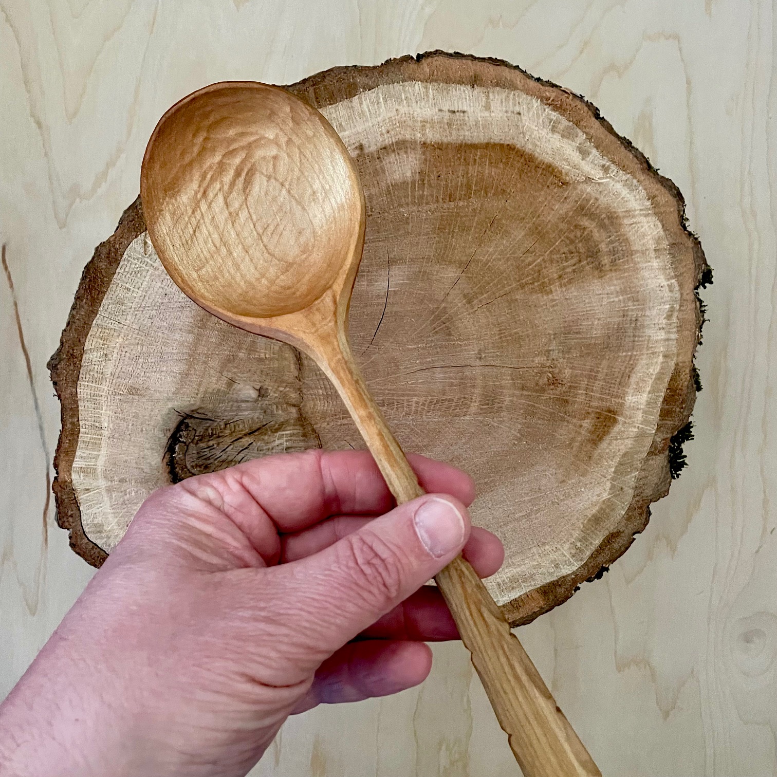 13" Maple Cooking Spoon with Scalloped Handle