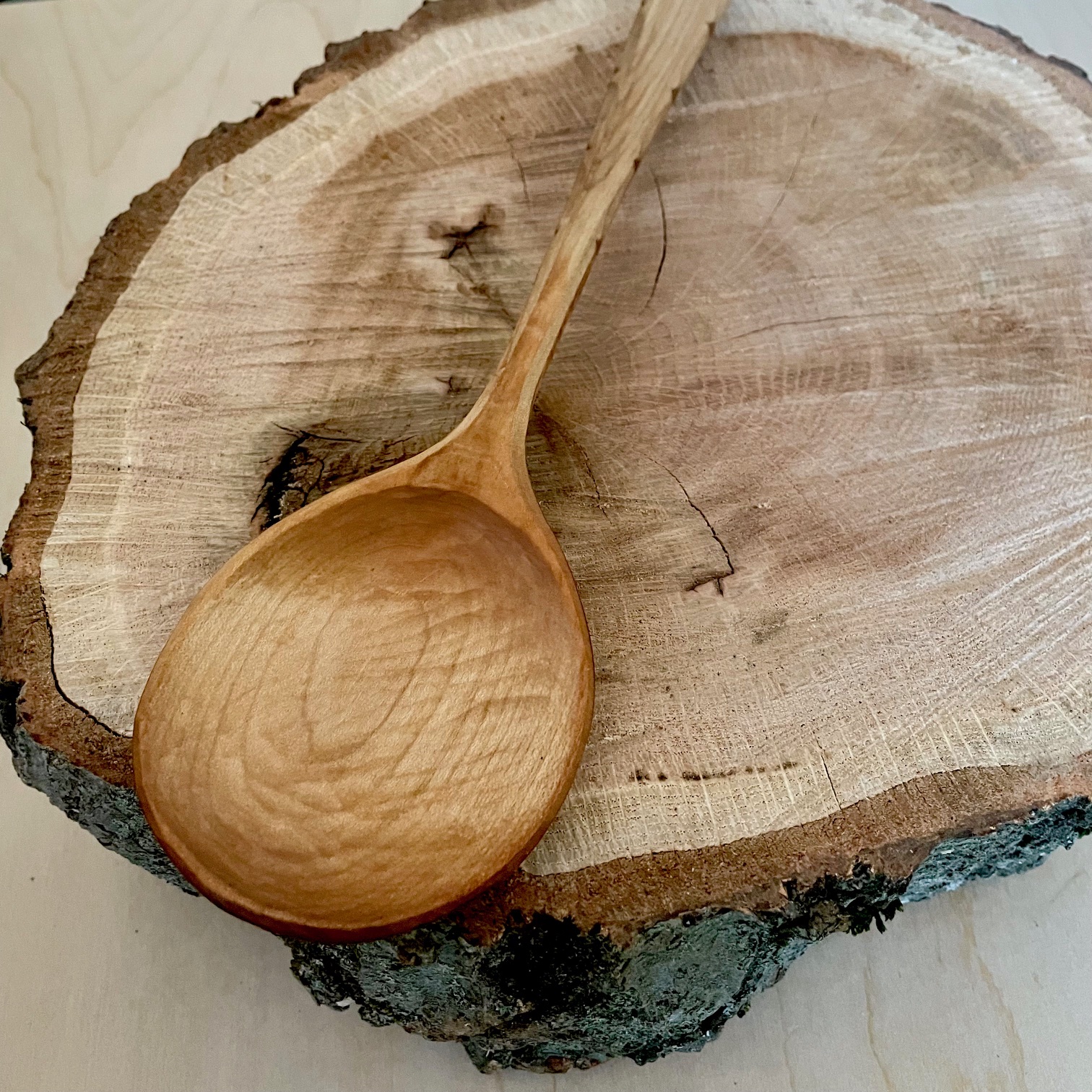 13" Maple Cooking Spoon with Scalloped Handle