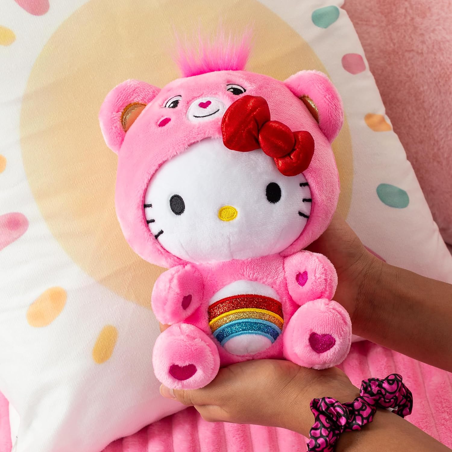 Care Bears Hello Kitty Dressed As Cheer Bear 8" Fun-Size Plush