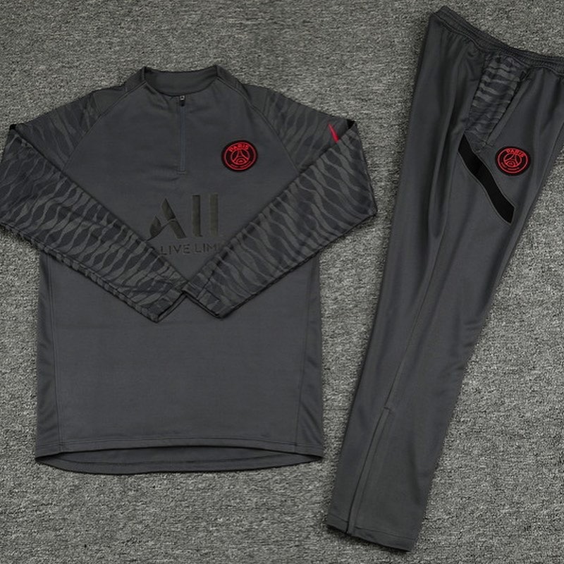 PSG Nike Quarter Zip Drill Tracksuit 2021/22 – Grey & Black