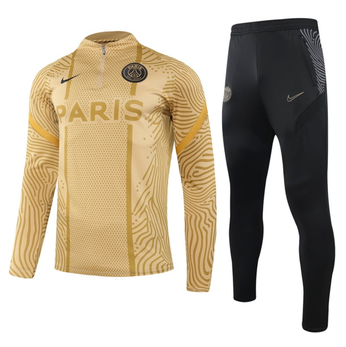 PSG Nike Quarter Zip Strike VaporKnit 50th Anniversary Tracksuit 2020 – Truly Gold/Black