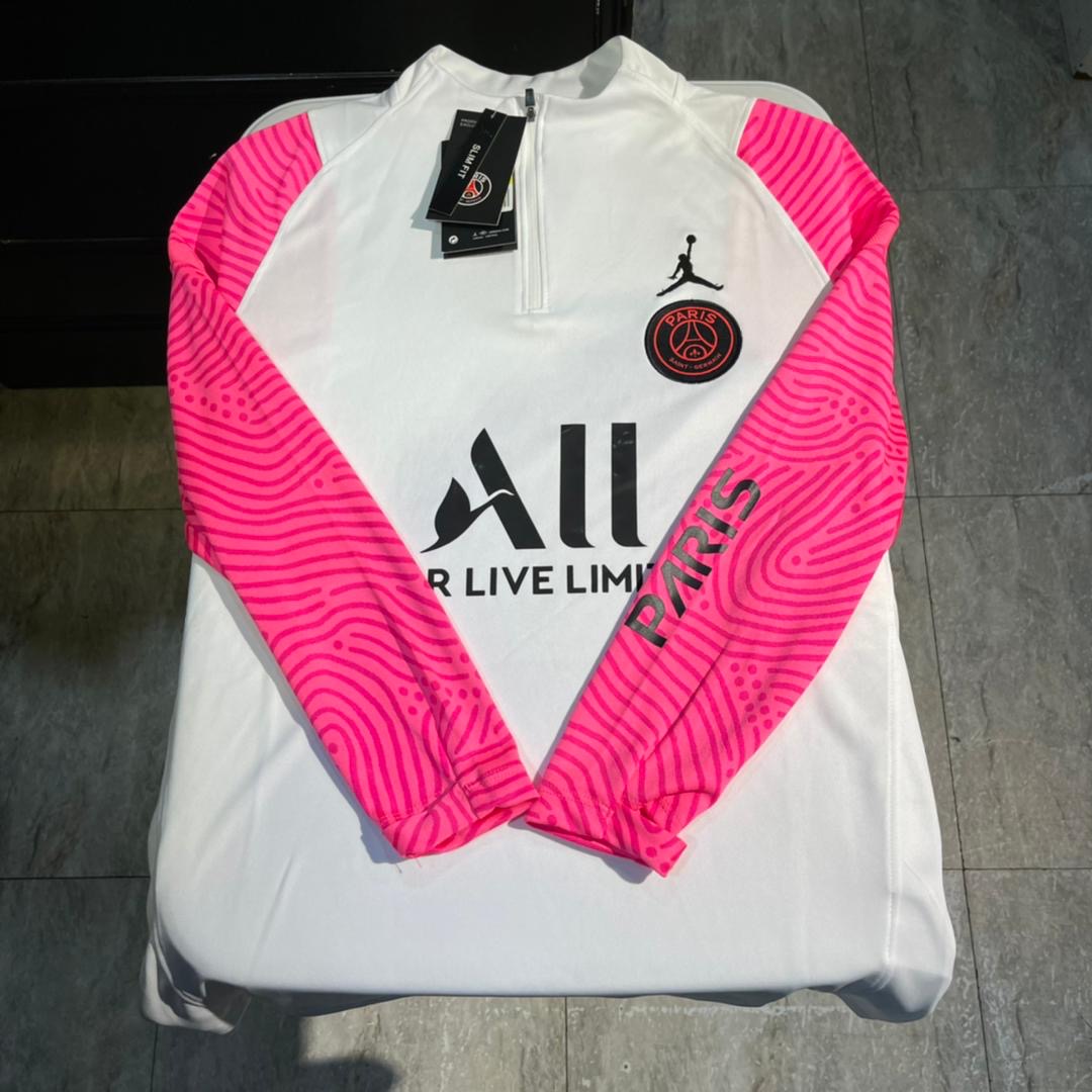 PSG Jordan Academy Pro Drill Quarter Zip Tracksuit – White/Hyper Pink/Black