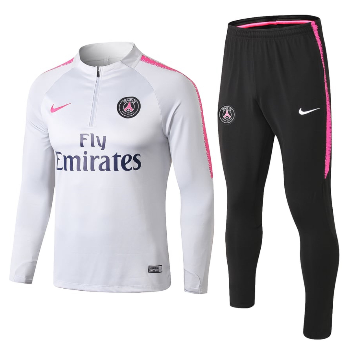 PSG Nike Dri-Fit Quarter Zip Tracksuit 2018/19 - Grey/Hyper Pink