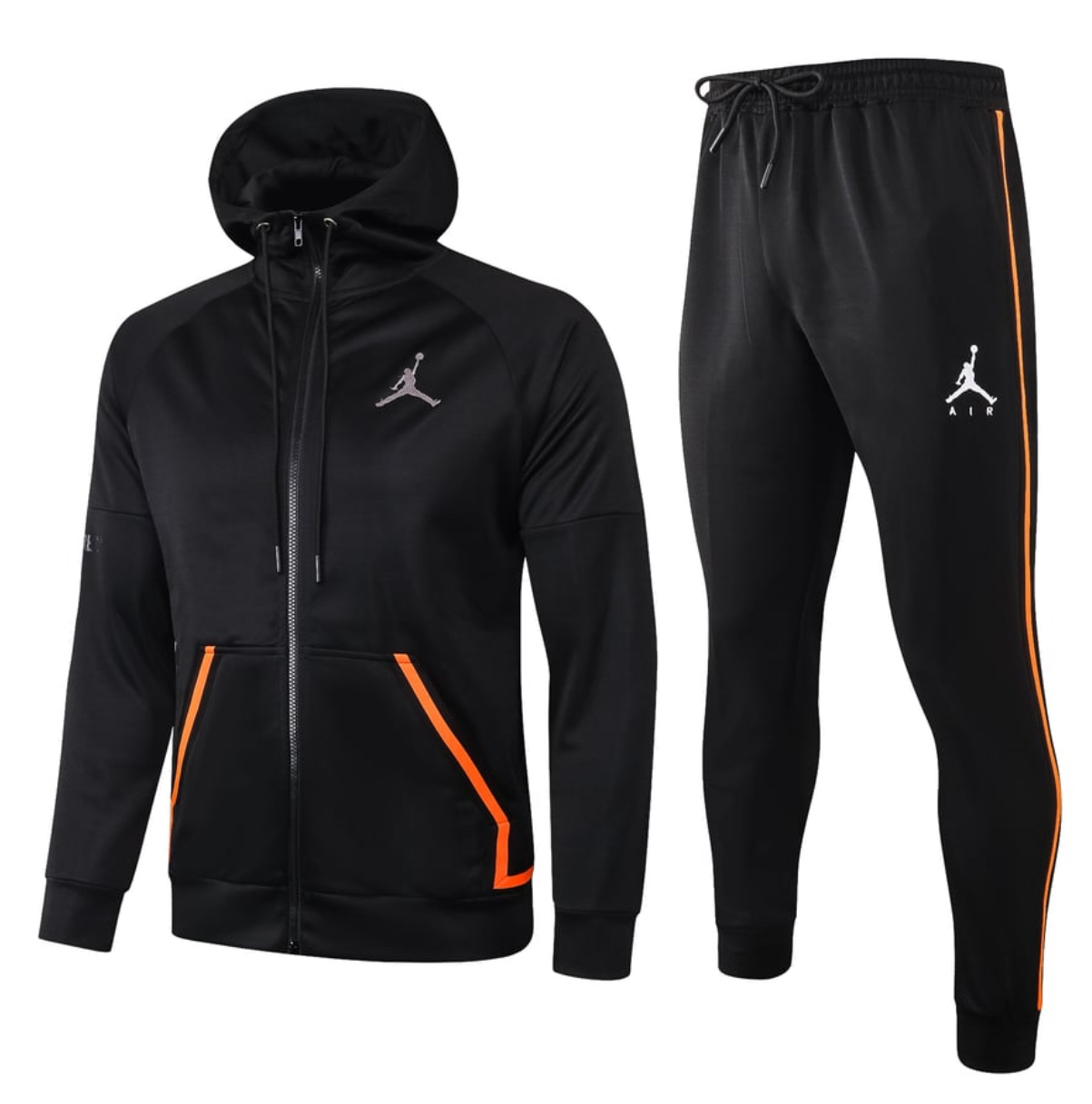 Jordan Dri-Fit Hooded Full Zip Tracksuit - Black/Orange