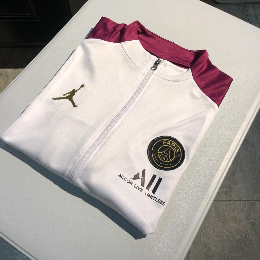 PSG Jordan Full Zip Full Tracksuit 2020/21 - White/Purple/Gold