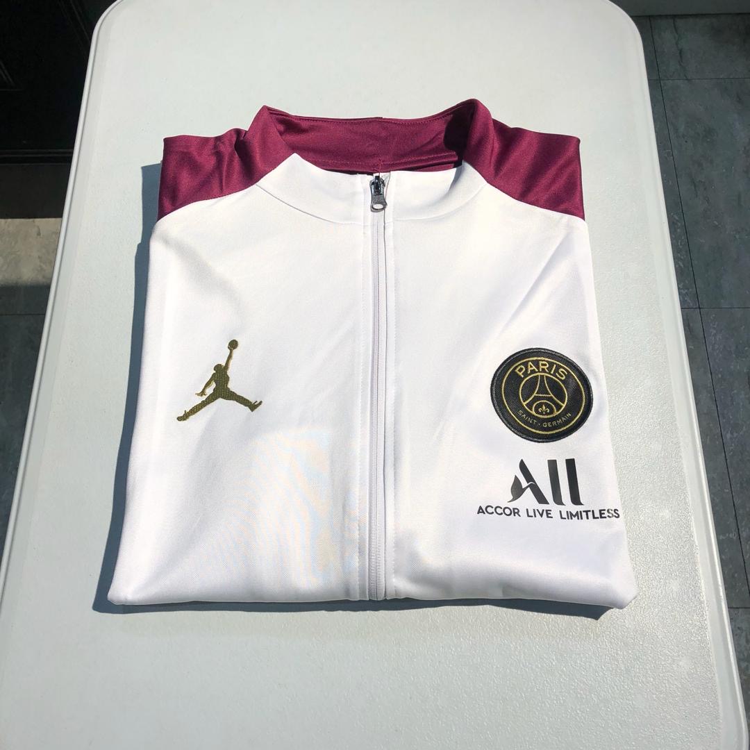 PSG Jordan Full Zip Full Tracksuit 2020/21 - White/Purple/Gold