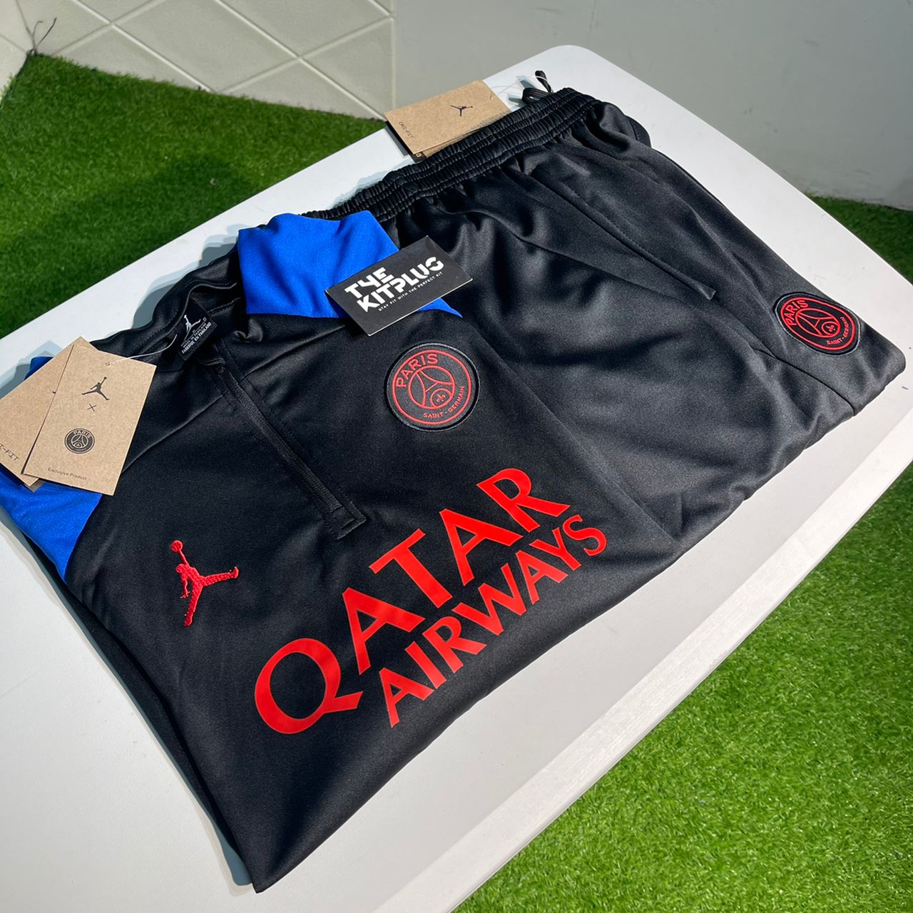 PSG Jordan Dri-Fit Strike Drill Quarter Zip Full Tracksuit 2022/23 - Black/Blue/Red