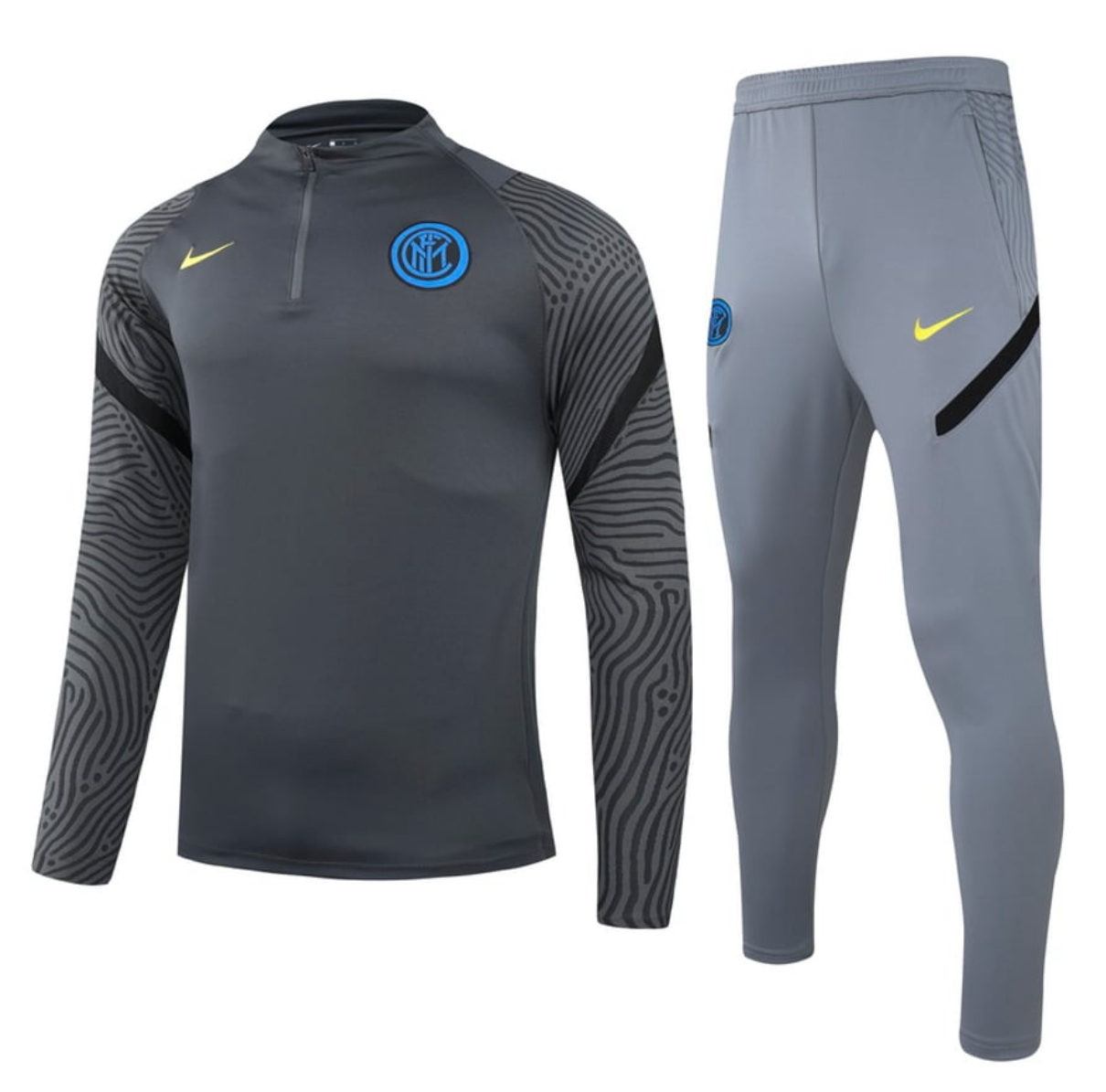 Inter Milan Nike Strike Drill Quarter Zip Full Tracksuit 2020/21 - Grey/Black/Yellow/Blue