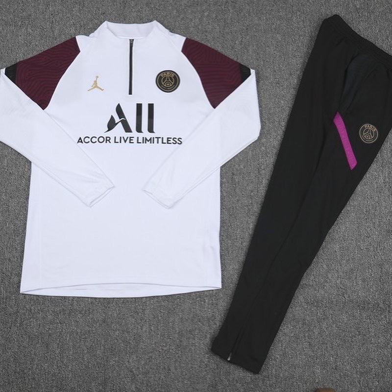 PSG Nike Strike Drill Quarter Zip Full Tracksuit 2020/21 - White/Burgundy/Black