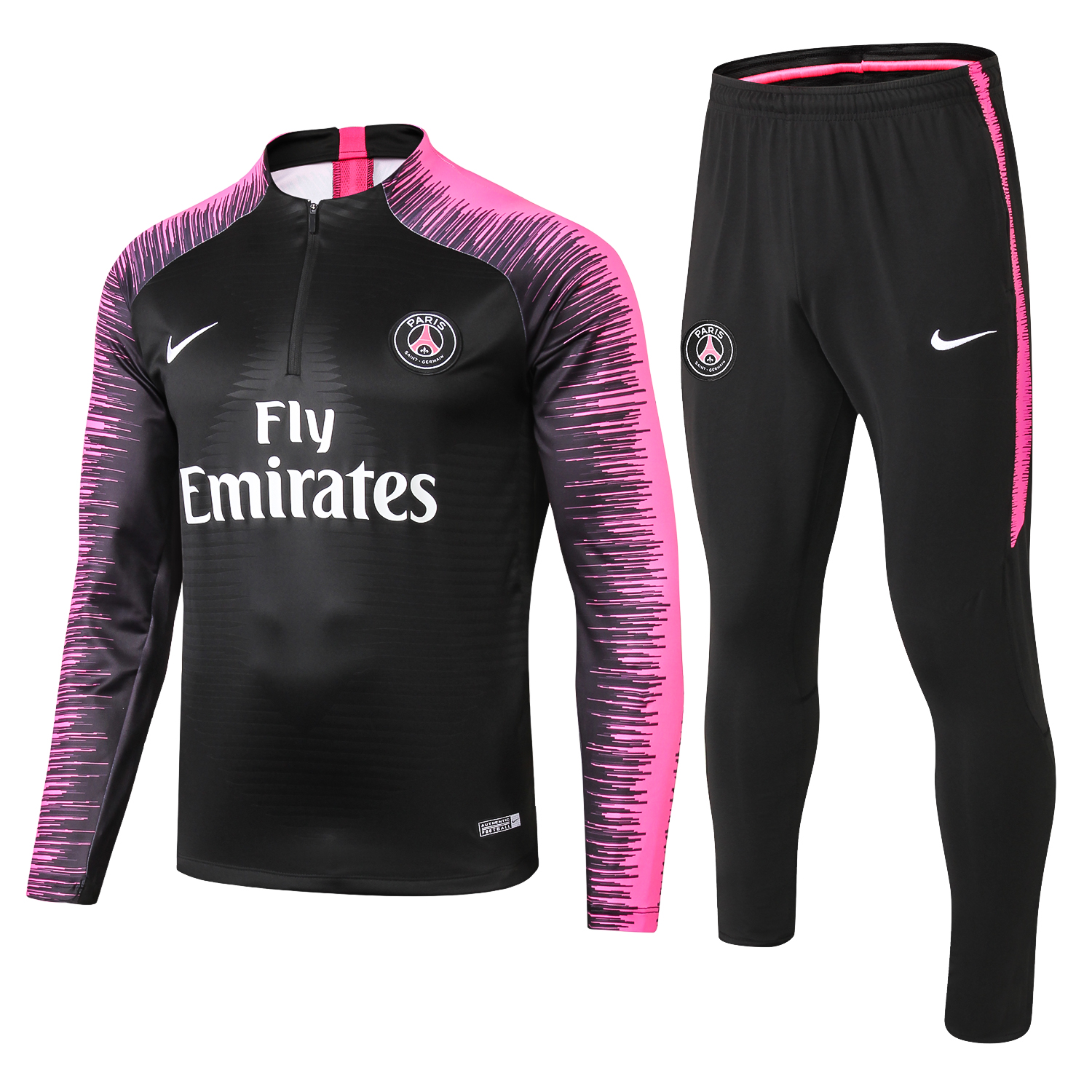 PSG Nike Strike Drill Quarter Zip Full Tracksuit 2018/19 - Black/Pink