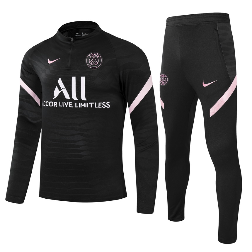 PSG Nike Quarter Zip Full Tracksuit 2021/22 - Black/Pink