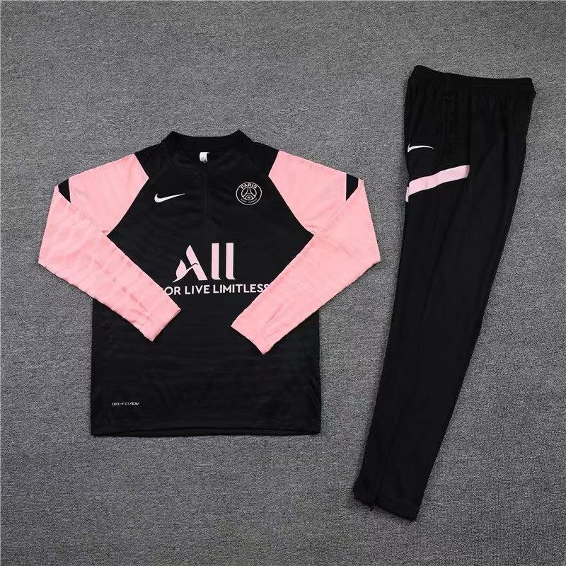 PSG Nike Quarter Zip Full Tracksuit – Black & Pink