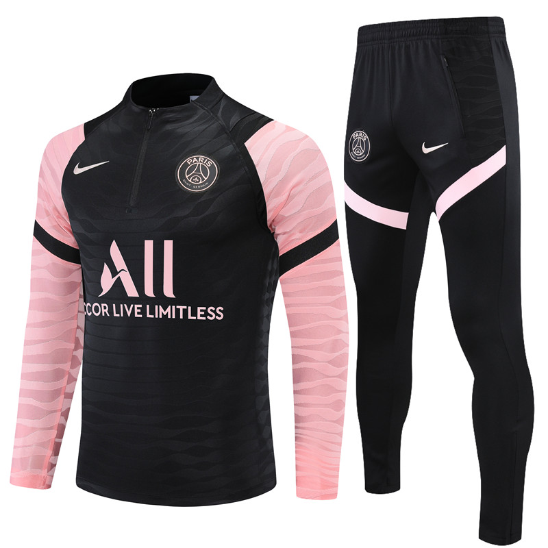 PSG Nike Quarter Zip Full Tracksuit – Black & Pink