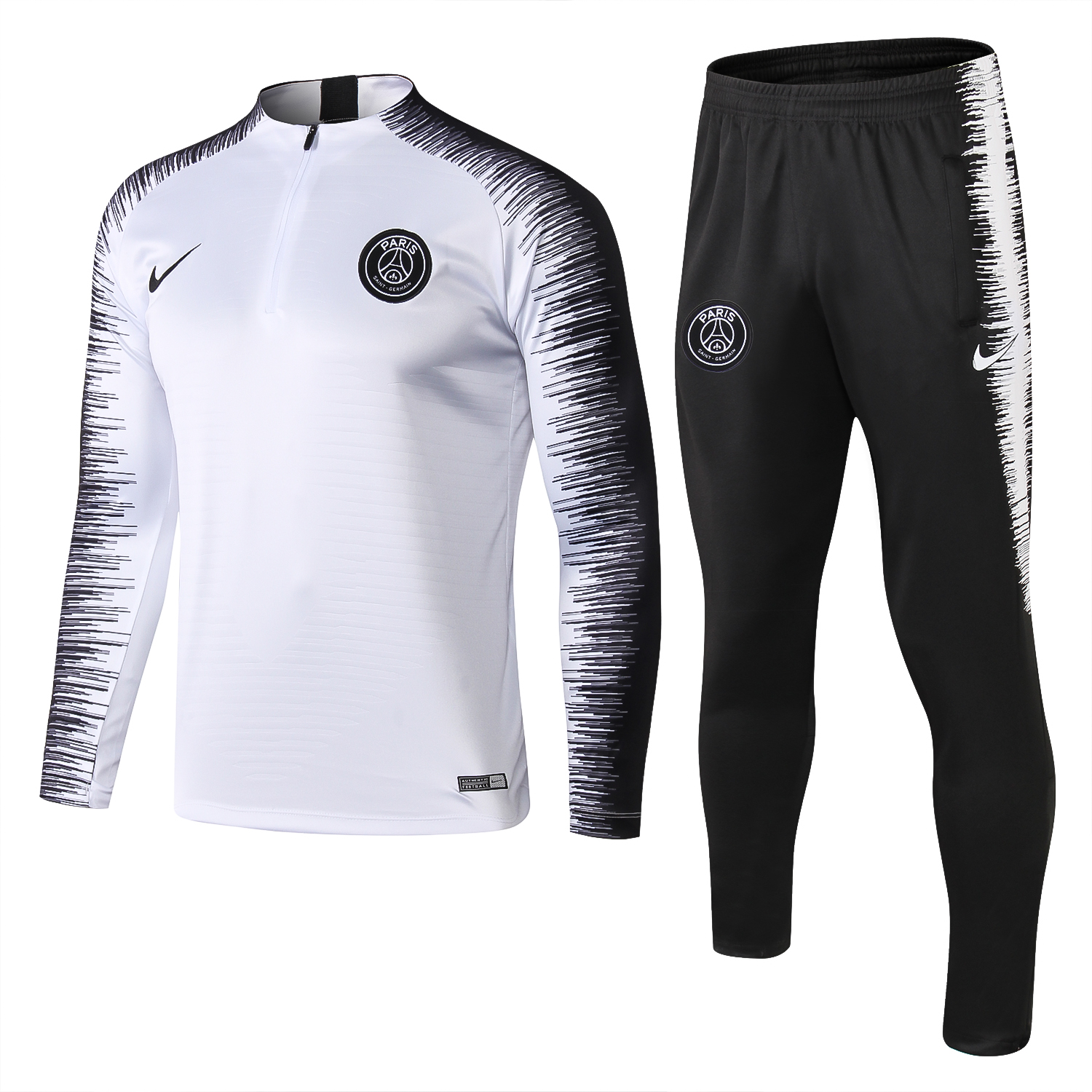 PSG Nike Quarter Zip Full Tracksuit 2018/19 - White/Black