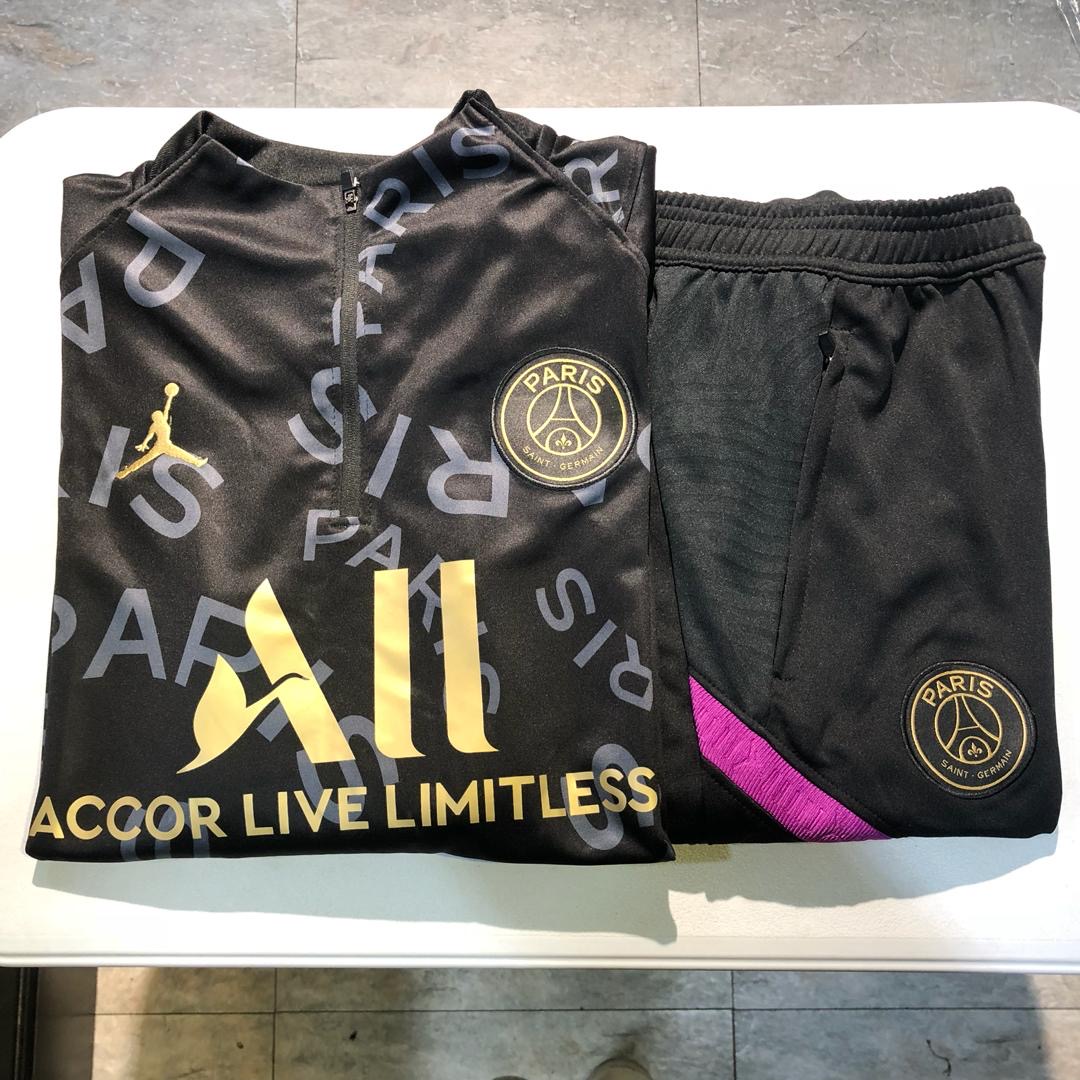 PSG Jordan 'Paris' Quarter Zip Full Tracksuit 2021/22 - Black/Gold/Pink