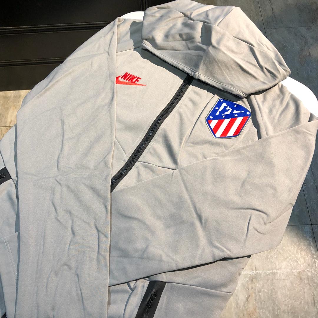 Atletico Madrid Full Zip Hooded Tracksuit - Grey