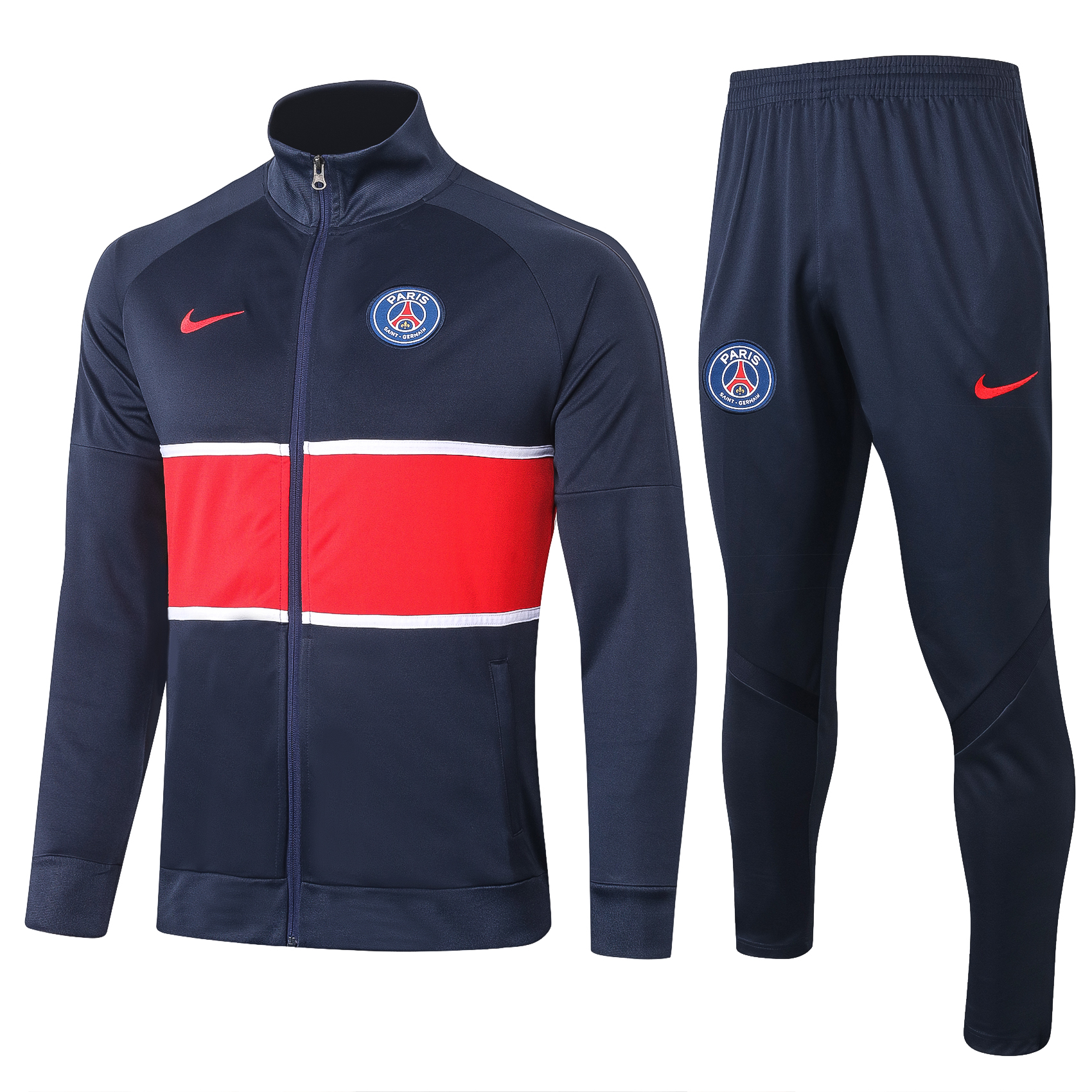 PSG Nike Full Zip Tracksuit - Navy/Red/White