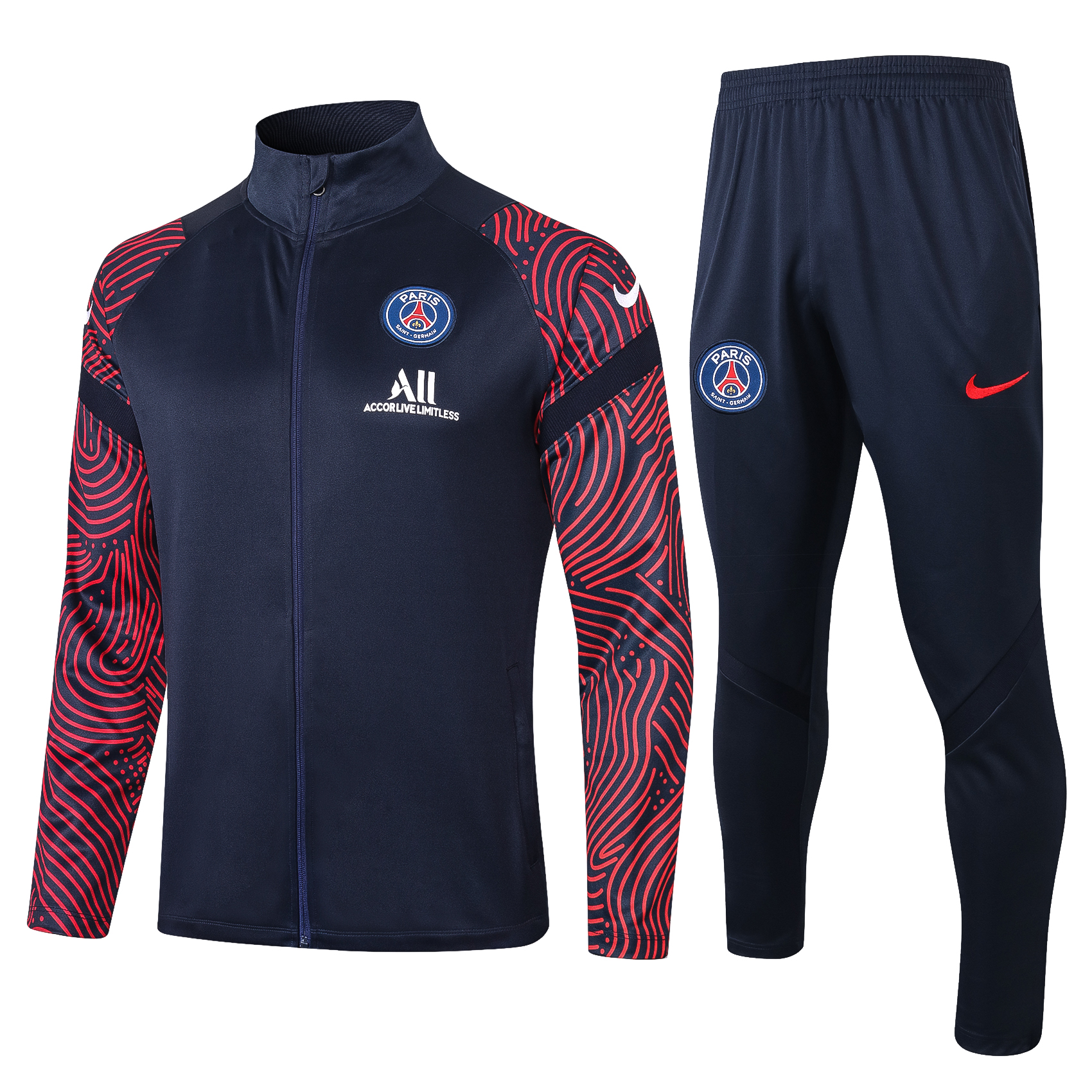 PSG Nike Full Zip Tracksuit - Navy/Red/White