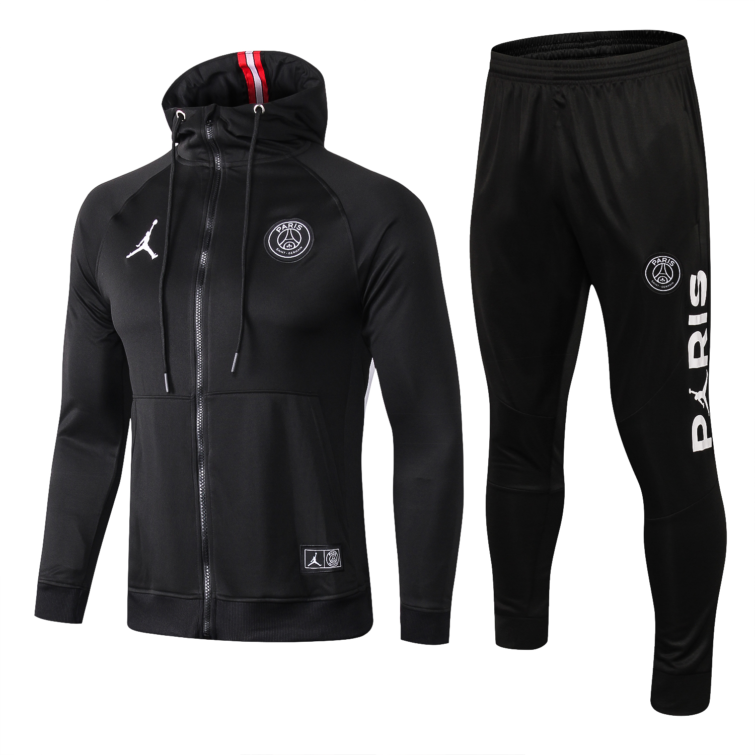 PSG Full Zip Hooded Tracksuit by Jordan - Black/White/Red