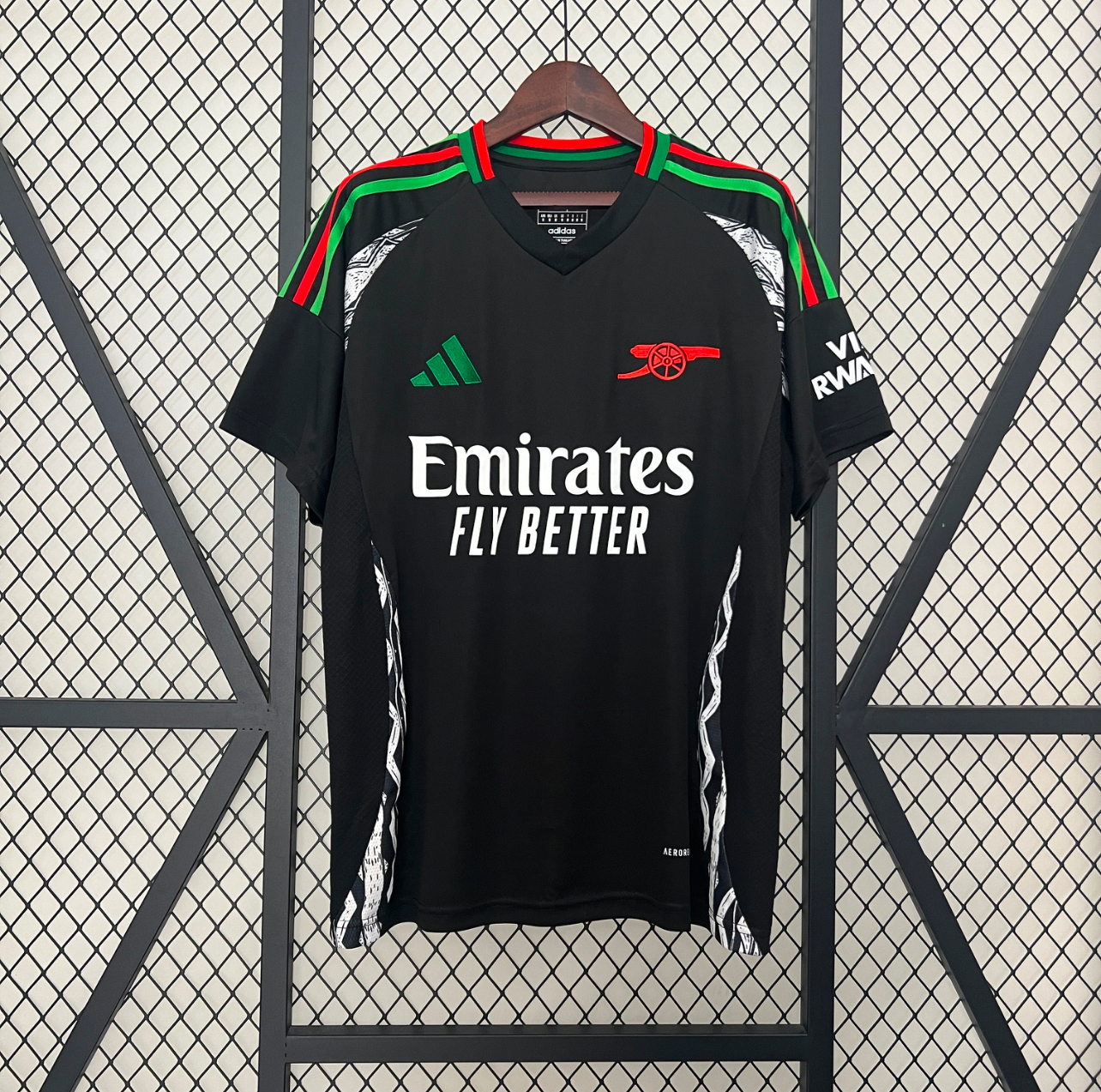 2024/25 Arsenal Away Shirt - Black/Red/Green/White