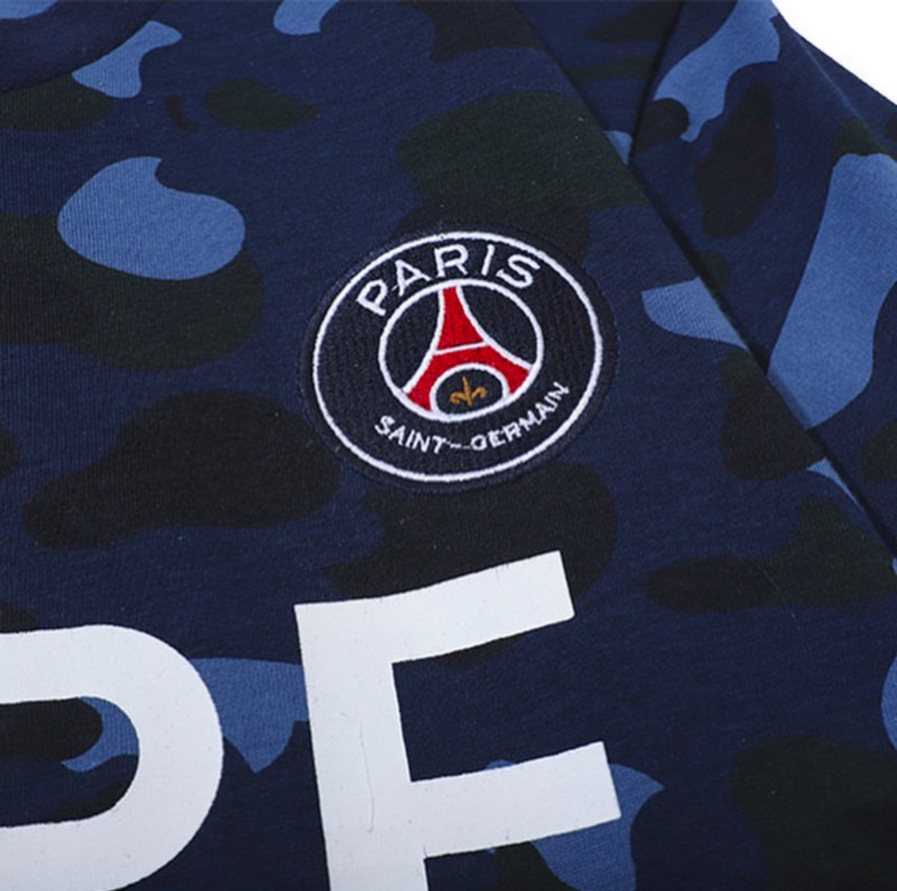 2018 PSG x BAPE Camo Shirt - Blue/Red/White