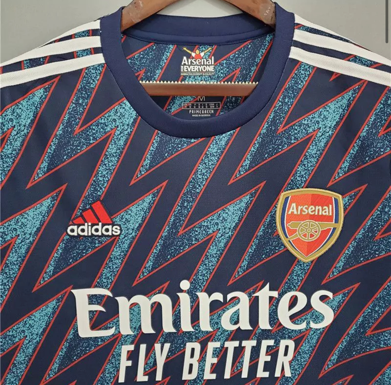 Arsenal 2021/22 Third Football Shirt – Blue & Red