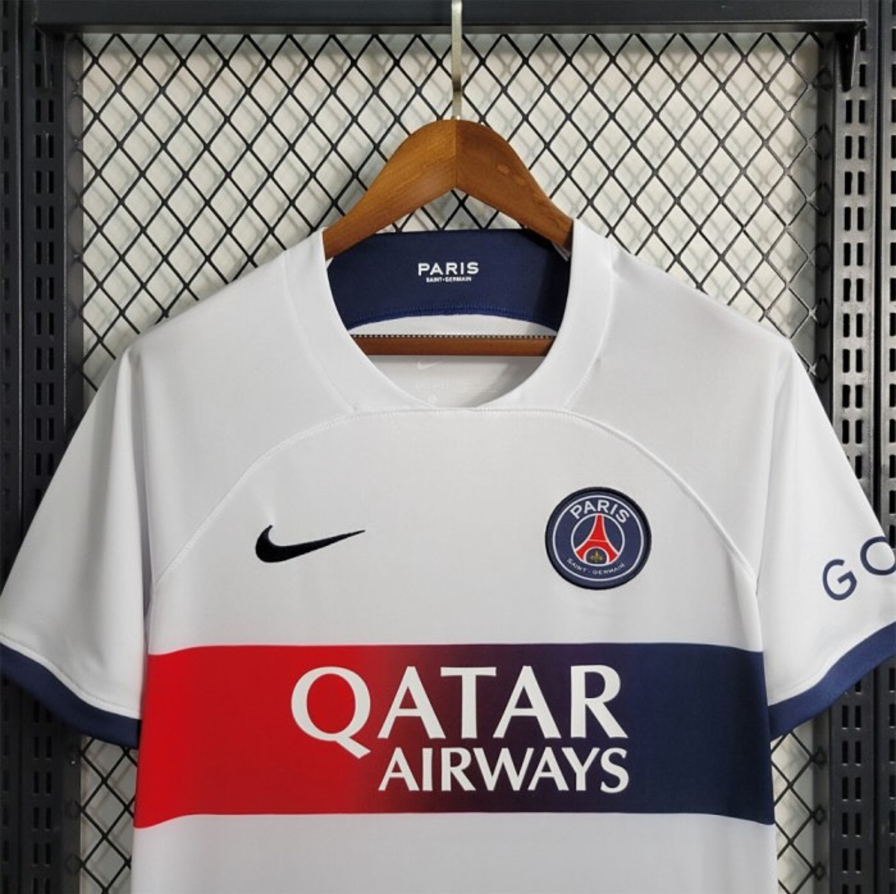 2023/24 Paris Saint-Germain Away Shirt - White/Midnight Navy/University Red