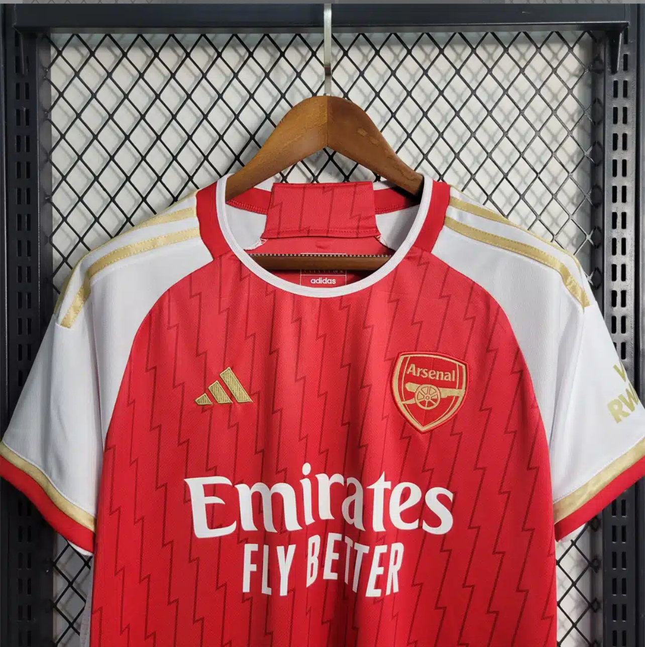 2023/24 Arsenal Home Shirt – Red, White & Gold