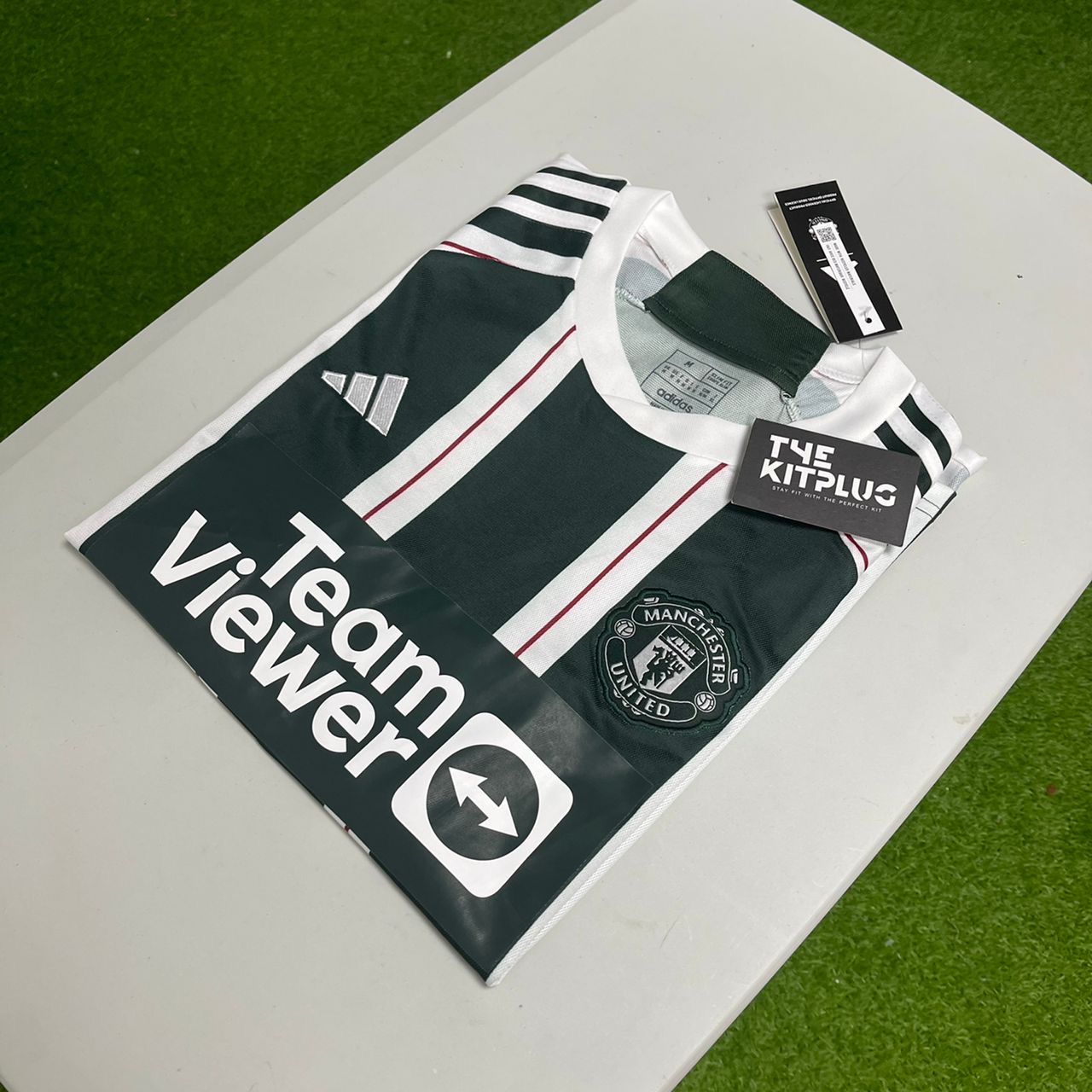 2023/24 Manchester United Away Shirt - Green Night/Core White/Active Maroon